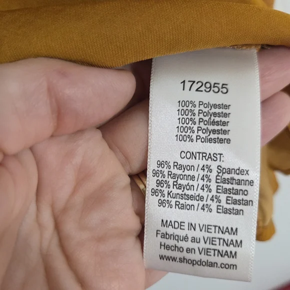 Anthropologie Dolan Mustard Puff Sleeve Top - Picture 9 of 14